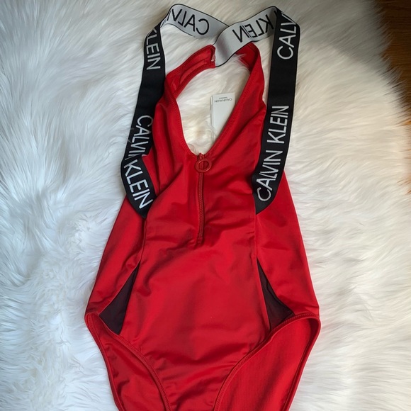 CK Curve Plunge One-Piece Swimsuit - Picture 2 of 4